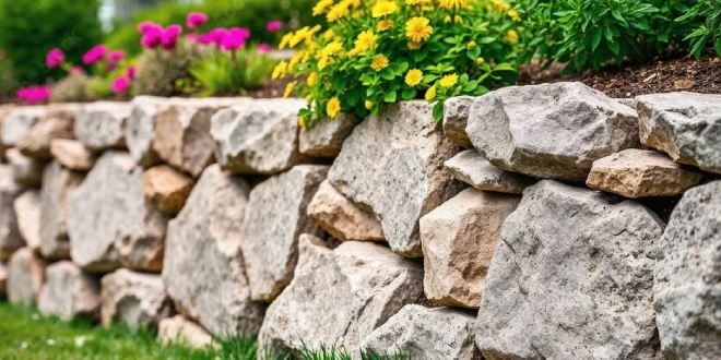 Boulder placement for retaining walls and garden accents